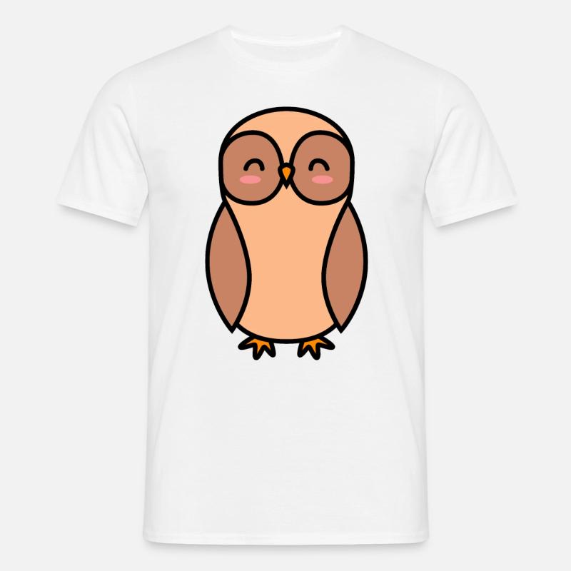 Eule Comic - Männer T-Shirt - Weiß