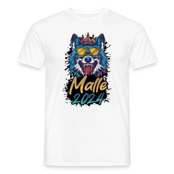 Malle 2024 Loup de fête - T-shirt homme - blanc - Devant - AI Model Male 178 dark (178cm)