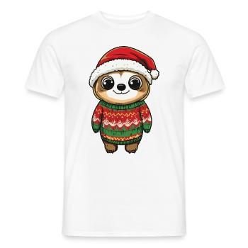 Bande dessinée de Noël paresseux - T-shirt homme - blanc - Devant - AI Model Male 178 dark (178cm)