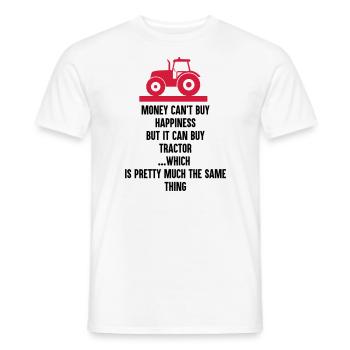 Farmer - Money can buy Tractor - Men's T-Shirt - white - Front - AI Model Male 178 dark (178cm)