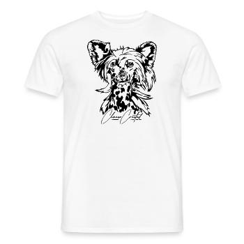 CHINOIS CRESTED Chien sans poils Chien Wilsigns - T-shirt homme - blanc - Devant - AI Model Male 178 dark (178cm)