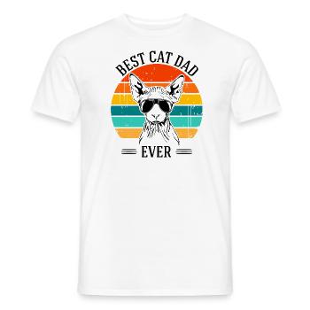 Best Cat Dad Ever Sphynx Cat Cats Wilsigns - Men's T-Shirt - white - Front - AI Model Male 178 dark (178cm)