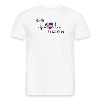 Mon cœur bat pour l’Islande la Scandinavie - T-shirt homme - blanc - Devant - AI Model Male 178 dark (178cm)