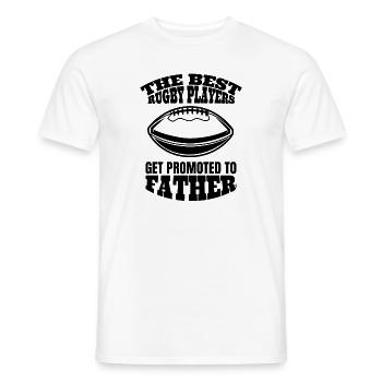 Father Football Papa Rugby Dad Gift Footballer - Men's T-Shirt - white - Front - AI Model Male 178 dark (178cm)