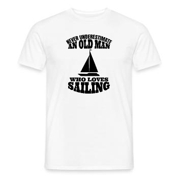 Bateau voile bateau grand-père bateau - T-shirt homme - blanc - Devant - AI Model Male 178 dark (178cm)