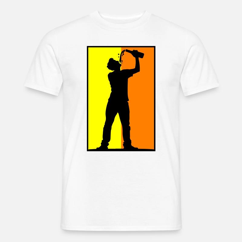Trinker Bier - Männer T-Shirt - Weiß
