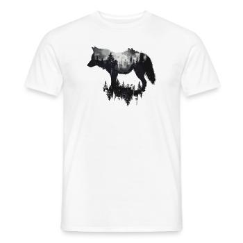 Wolf Wild Wolves Wilderness Howling Forest - Men's T-Shirt - white - Front - AI Model Male 178 dark (178cm)