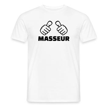 Masseur - Männer T-Shirt - Weiß - Vorne - AI Model Male 178 dark (178cm)