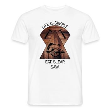 Carpenter, carpenter, carpenter, carpenter, craftsman, wood - Men's T-Shirt - white - Front - AI Model Male 178 dark (178cm)