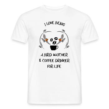Bird Watching Bird Watching Birding Coffee - Men's T-Shirt - white - Front - AI Model Male 178 dark (178cm)