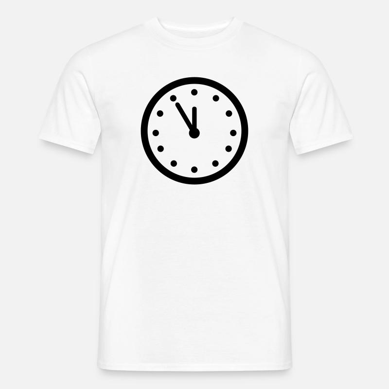 Uhr - Line - Männer T-Shirt - Weiß
