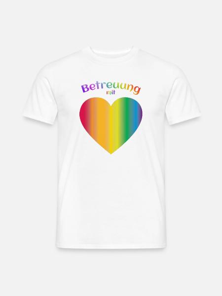 Betreuung mit Herz Pflegekraft Betreuungskraft BA - Männer T-Shirt - Weiß