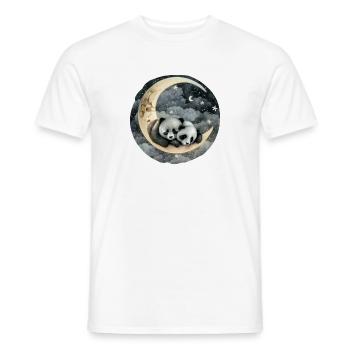 Ours panda endormis - Bouche Chemise de sommeil Animal - T-shirt homme - blanc - Devant - AI Model Male 178 dark (178cm)