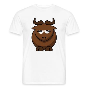 Dessin animé du taureau endormi - T-shirt homme - blanc - Devant - AI Model Male 178 dark (178cm)