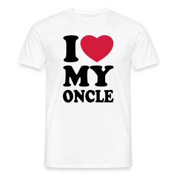 I love my oncle - J'aime mon oncle - T-shirt homme - blanc - Devant - AI Model Male 178 dark (178cm)