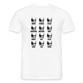 Cadeau d'amusement de bureau à domicile d'ordinateur - T-shirt homme - blanc - Devant - AI Model Male 178 dark (178cm)