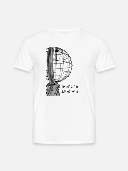 Die Weltkugel am Nordkap - Männer T-Shirt - Weiß