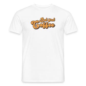 Mais d’abord Café - Dicton amateur de café rétro - T-shirt homme - blanc - Devant - AI Model Male 178 dark (178cm)