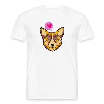 Geometrischer Hund mit Herz - Männer T-Shirt - Weiß - Vorne - AI Model Male 178 dark (178cm)