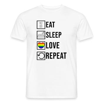 Lgbt Herz Regenbogen Lesbisch Liebe Gay Statement - Männer T-Shirt - Weiß - Vorne - AI Model Male 178 dark (178cm)