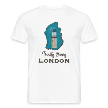 Londres, Trinity Buoy Lighthouse, Pixel Art - T-shirt homme - blanc - Devant - AI Model Male 178 dark (178cm)