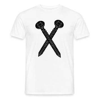 Deux vis croisées - T-shirt homme - blanc - Devant - AI Model Male 178 dark (178cm)