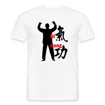 001 Kung Fu Qi Gong - Männer T-Shirt - Weiß - Vorne - AI Model Male 178 dark (178cm)