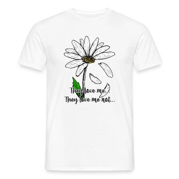 Marguerite sur fond : pétales blancs audacieux - T-shirt homme - blanc - Devant - AI Model Male 178 dark (178cm)