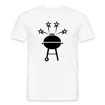 BBQ with stars - Men's T-Shirt - white - Front - AI Model Male 178 dark (178cm)