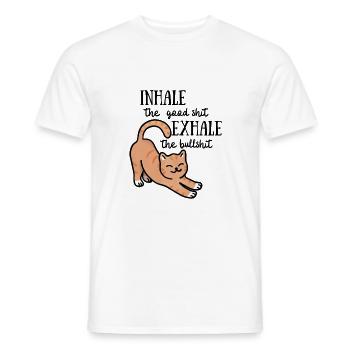 Positivity Cat - Männer T-Shirt - Weiß - Vorne - AI Model Male 178 dark (178cm)