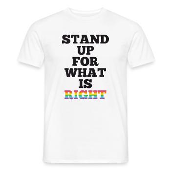 Pride Month LGBTQ - Stand Up For What is Right - Men's T-Shirt - white - Front - AI Model Male 178 dark (178cm)