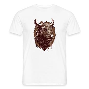 Bull's Head - Men's T-Shirt - white - Front - AI Model Male 178 dark (178cm)