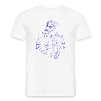Moin mit Anker Vintage Design - Männer T-Shirt - Weiß - Vorne - AI Model Male 178 dark (178cm)
