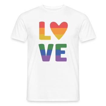 Mois de la fierté LGBT - Love is Love - T-shirt homme - blanc - Devant - AI Model Male 178 dark (178cm)