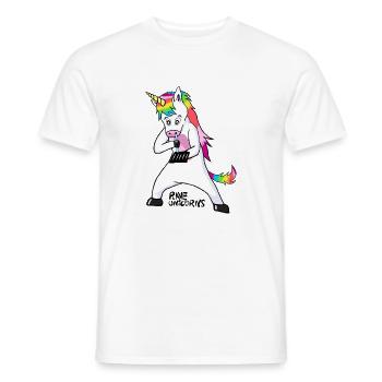 Ravew Unicorns Line Black Logo 18+ - Men's T-Shirt - white - Front - AI Model Male 178 dark (178cm)