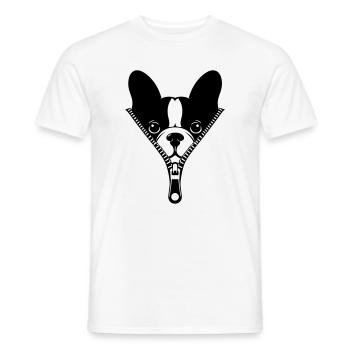Französische Bulldogge mit Reißverschluss - Männer T-Shirt - Weiß - Vorne - AI Model Male 178 dark (178cm)
