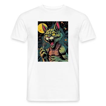 Karaoké Cat 1 - T-shirt homme - blanc - Devant - AI Model Male 178 dark (178cm)