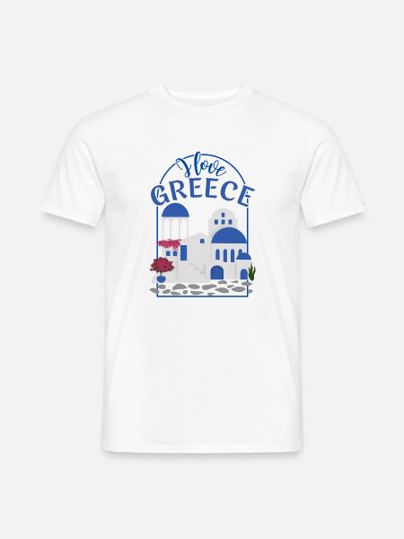 I Love Greece Illustrative Typografie - Männer T-Shirt - Weiß
