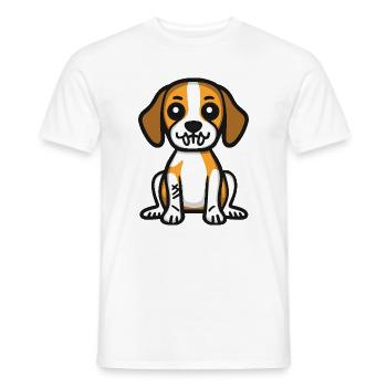 Beagle Hund Halloween Comic Lustig - Männer T-Shirt - Weiß - Vorne - AI Model Male 178 dark (178cm)