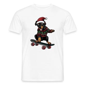 Dobermann Hund Weihnachten Lustig - Männer T-Shirt - Weiß - Vorne - AI Model Male 178 dark (178cm)