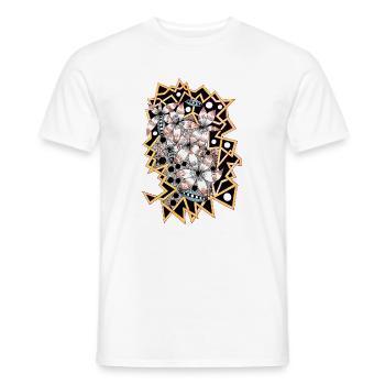 Geometrische Blumenkraft - Männer T-Shirt - Weiß - Vorne - AI Model Male 178 dark (178cm)