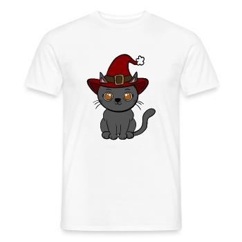 Cat Christmas - Men's T-Shirt - white - Front - AI Model Male 178 dark (178cm)