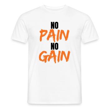 Pas de douleur, pas de gain – Motivation à la salle de sport - T-shirt homme - blanc - Devant - AI Model Male 178 dark (178cm)