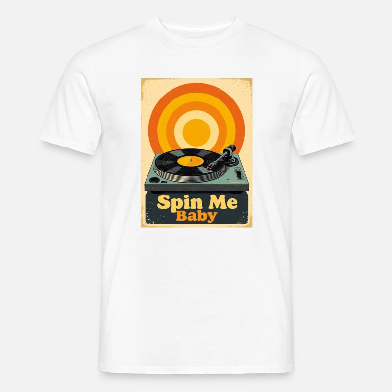 Retro-Vinylplatte mit warmem, lebendigem Ton - Männer T-Shirt - Weiß