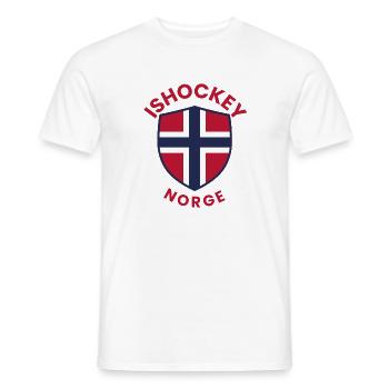 Norge Ishockey Sköld - Men's T-Shirt - white - Front - AI Model Male 178 dark (178cm)
