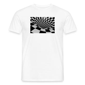 Tunnel Carreaux Noir et Blanc - T-shirt homme - blanc - Devant - AI Model Male 178 dark (178cm)