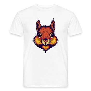 Bright autumnal squirrel - Men's T-Shirt - white - Front - AI Model Male 178 dark (178cm)