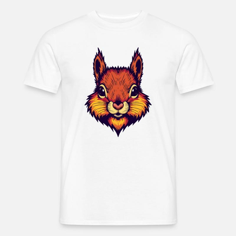 Leuchtend herbstliches Eichhörnchen  - Männer T-Shirt - Weiß