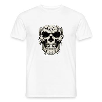 Splintering Skull – Gothic Graphics - Men's T-Shirt - white - Front - AI Model Male 178 dark (178cm)