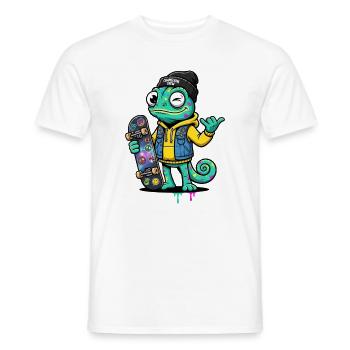 Chamäleon Skate Crew Farbspiel - Männer T-Shirt - Weiß - Vorne - AI Model Male 178 dark (178cm)